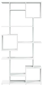 Modern Fehér Könyvespolc - 9 Rekeszes - 92x29x188 cm