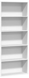 VidaXL Fehér Fa Könyvespolc - 5 Polc - 80x30x189 cm