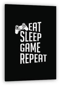 Eat, Sleep, Game, Repeat (black) (vászonkép)