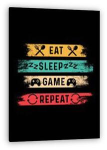 Eat, Sleep, Game, Repeat (color) (vászonkép)