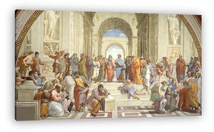 Raffaello (Raphael): Az athéni iskola (1509) vágott verzió (vászonkép)