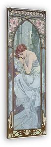 Alfons Mucha: Éjszakai pihenés (Napszakok részlet, színverzió) (vászonkép)