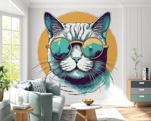 Fotótapéta Egy macska napszemüveget visel, Gyerekszoba fotótapéta, Népszerű fotótapéta, u98179 - Tapeko.hu
