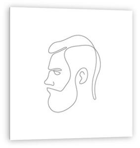 Férfi fej szakállal (vonalrajz, lien art) (vászonkép)