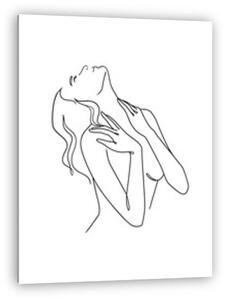 Felfelé néző női alak (vonalrajz, line art) (vászonkép)