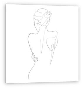 Női alak háttal (vonalrajz, line art, egyvonalas rajz) (vászonkép)