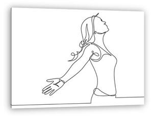 Lélegezz, női alak (vonalrajz, line art) (vászonkép)