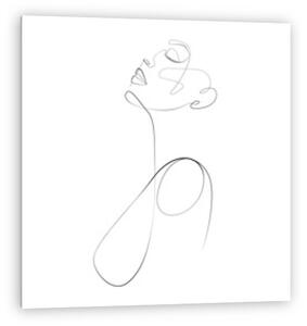 Nő profilból (vonalrajz, line art) (vászonkép)