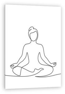 Meditáló női alak (vonalrajz, line art) (vászonkép)