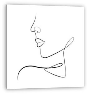 Női profil (egyvonalas rajz, line art) (vászonkép)