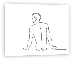 Háttal ülő férfi alak (vonalrajz, line art) (vászonkép)