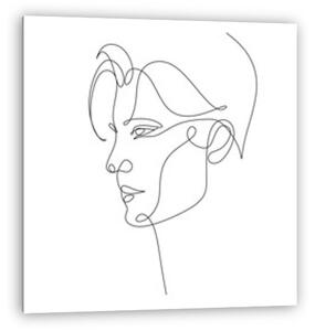Férfi arc portré (vonalrajz, line art) (vászonkép)