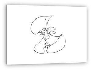 Csókolózó pár (vonalrajz, line art) (vászonkép)