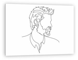 Férfi portré szakállal (vonalrajz, line art) (vászonkép)