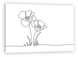 Virágok (vonalrajz, line art) (vászonkép)