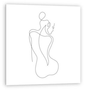Női alak háttal ül (vonalrajz, line art) (vászonkép)