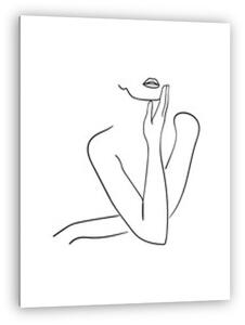 Könyöklő női alak (vonalrajz, line art) (vászonkép)