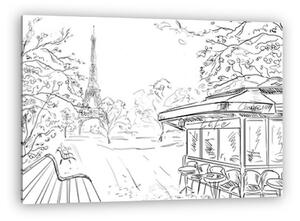 Párizs, park rálátással az Eiffel-toronyra (vászonkép)