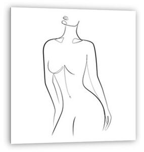 Nő test sziluett (vonalrajz, line art) (vászonkép)