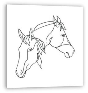 Lófejek, portré (vonalrajz, line art) (vászonkép)