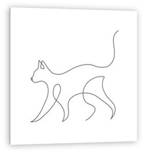 Sétáló cica (vonalrajz, line art) (vászonkép)