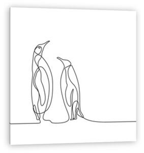 Pingvinek (vonalrajz; line art) (vászonkép)