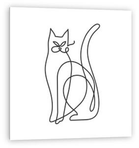 Cicus ül (vonalrajz, line art) (vászonkép)