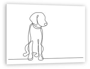 Vizsla kiskutya ül (vonalrajz, line art) (vászonkép)