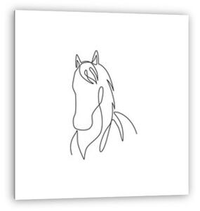 Jólfésült ló portréja (egyvonalas rajz, line art) (vászonkép)