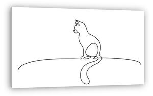 Ülő cica (vonalrajz, line art) (vászonkép)