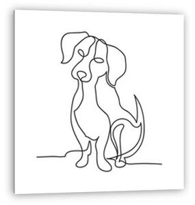 Ülő tacskó (vonalrajz, line art) (vászonkép)