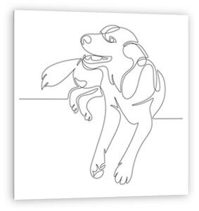 Játékos kutya (vonalrajz, line art) (vászonkép)