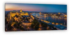 Budapesti panoráma éjszaka a Budai-vár felől (vászonkép)