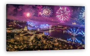 Tüzijáték Budapesten légifotó (6) (vászonkép)