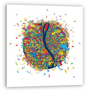 Art Map Budapest - fehér (vászonkép)