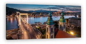 Erzsébet-híd esti fényekben, Budapest (vászonkép)