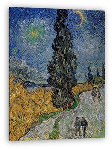 Vincent Van Gogh: Road with Cypress and Star (1890) (vászonkép)