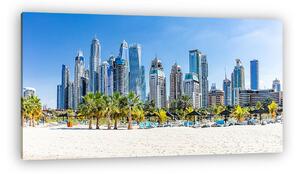 Dubai jumeirah tengerpart, felhőkarcolókkal a háttérben 2. (vászonkép)