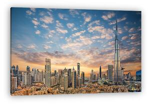 Felhők Dubai felett a naplementében (vászonkép)