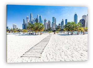 Dubai jumeirah tengerpart , felhőkarcolókkal a háttérben (vászonkép)