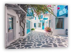 Görög utcarészlet Santorini szigetén (vászonkép)