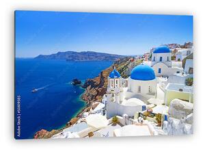 Fehér épületek, Oia faluban, Santorini szigetén (vászonkép)