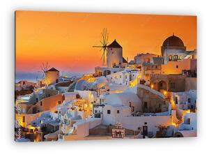 Oia naplemente narancs színekben, Santorini (vászonkép)
