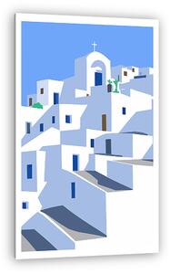 Santorini minimal poszter sorozat 1-1 (vászonkép)