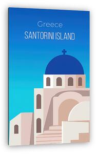 Görög minimalista poszter - 2 - Santorini szigete (vászonkép)