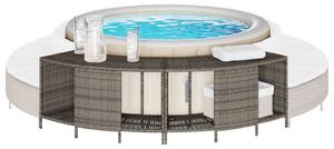 VidaXL Pezsgőfürdő Tárolópolc - 2 db - Szürke Polyrattan