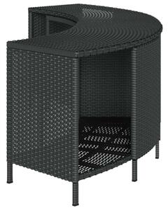 VidaXL Pezsgőfürdő Tárolópolc - 2 db - Fekete Polyrattan - 112x45x55cm