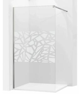 Mexen Kioto zuhanyparaván WALK-IN 8mm, 140x200 cm, fehér mintás, 800-140-000-00-85