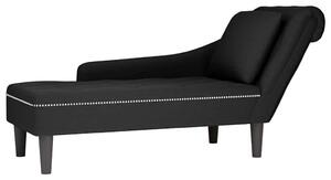 VidaXL Bársony Nyugágy - Fekete - 145cm