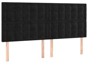 Bársony Fejtámla - Fekete - 4 db - 160cm